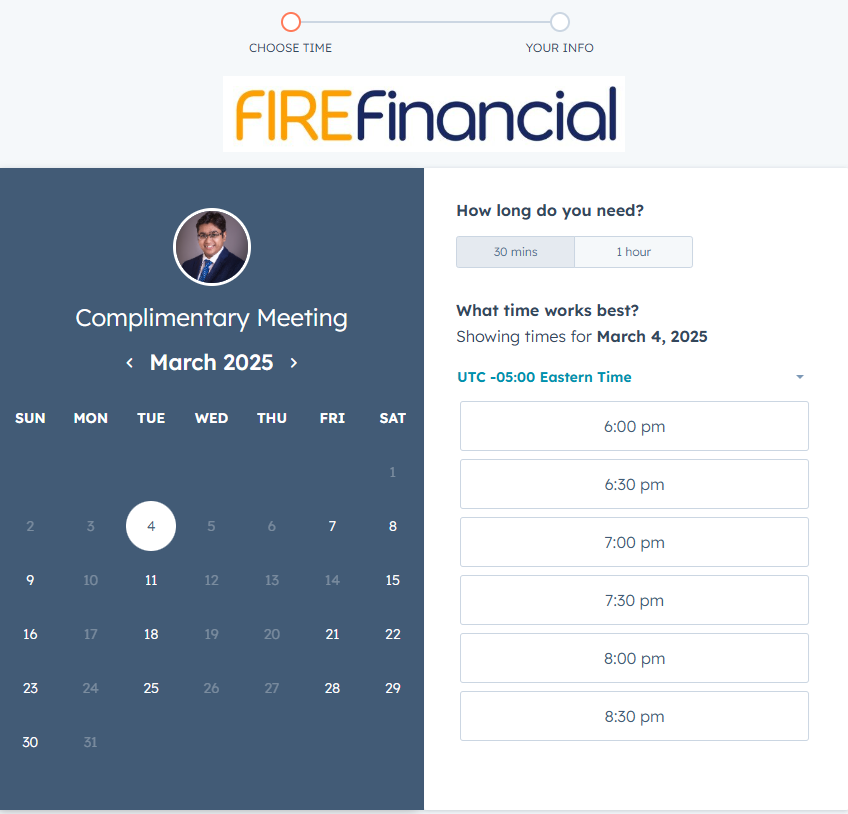 Step 1 - Book a Complimentary Meeting